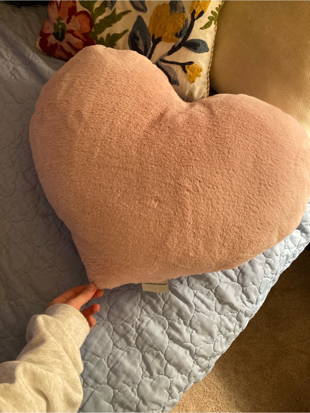 cupcakes & cashmere Blush Heart Plush Throw Pillow